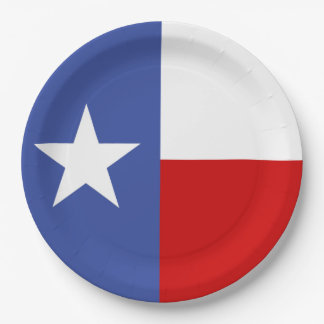 Prato De Papel Bandeira azul e vermelha da safira de Texas