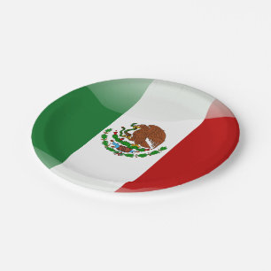 Prato De Papel Bandeira brilhante do México