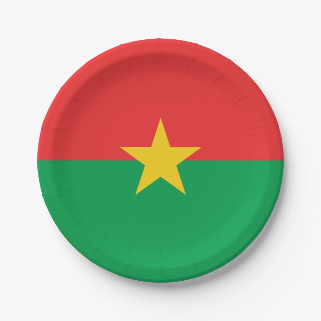 Prato De Papel Bandeira Burkina Faso (Frente)