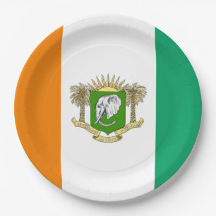Prato De Papel Bandeira-casaco de armas da Costa do Marfim
