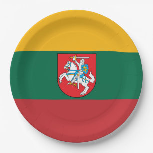 Prato De Papel Bandeira-casaco de armas da Lituânia   