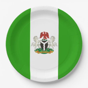 Prato De Papel Bandeira-casaco de armas da Nigéria   