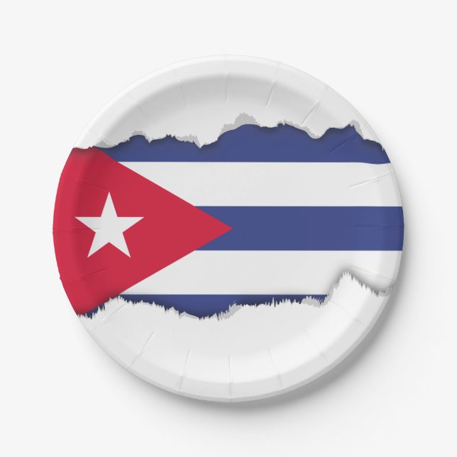 Prato De Papel Bandeira clássica de Cuba (Frente)