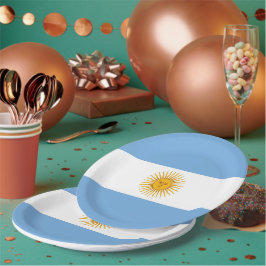 Prato De Papel Bandeira da Argentina