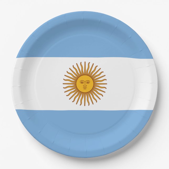 Prato De Papel Bandeira da Argentina (Frente)