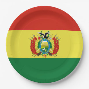 Prato De Papel Bandeira da Bolívia