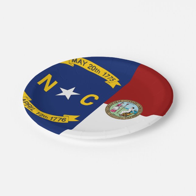Prato De Papel bandeira da Carolina do Norte (Inclinado)