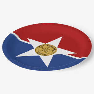 Prato De Papel Bandeira da cidade de Dallas