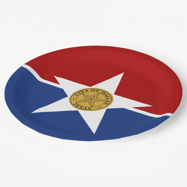 Prato De Papel Bandeira da cidade de Dallas (Inclinado)