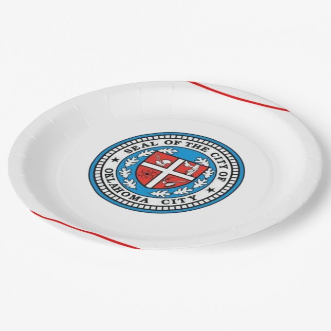 Prato De Papel Bandeira da cidade de Oklahoma (Inclinado)