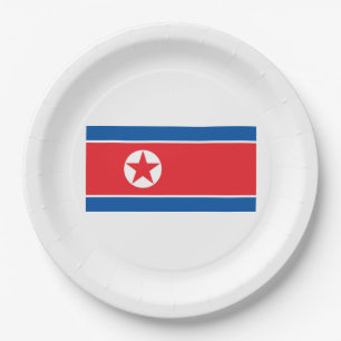Prato De Papel Bandeira da Coreia do Norte (RPDC)