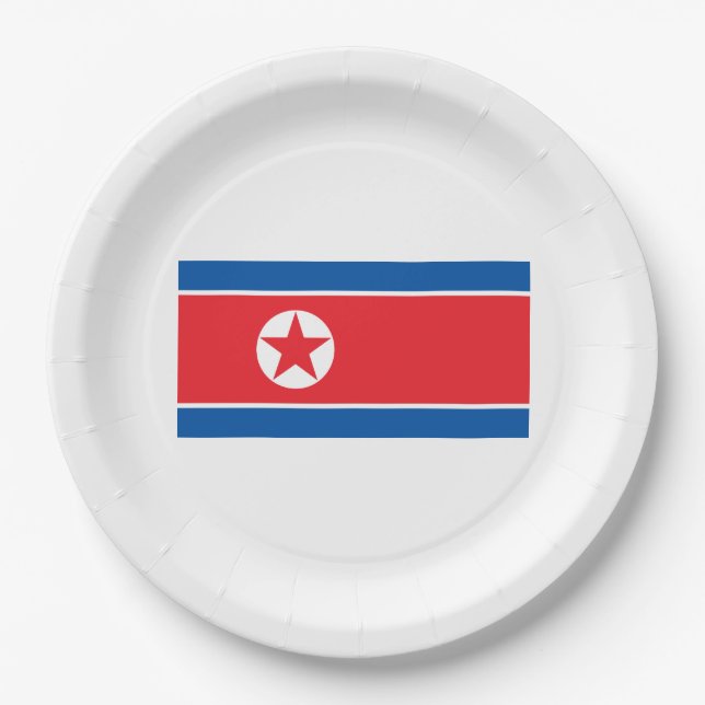 Prato De Papel Bandeira da Coreia do Norte (RPDC) (Frente)