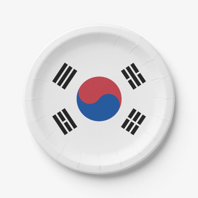 Prato De Papel Bandeira da Coreia do Sul (Frente)