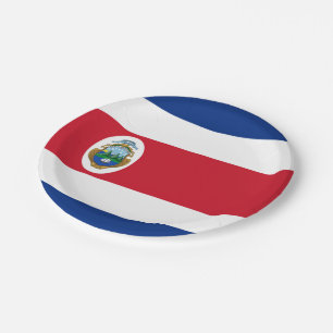 Prato De Papel Bandeira da Costa Rica