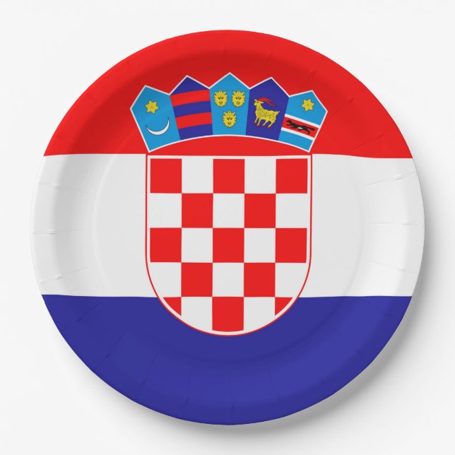 Prato De Papel Bandeira da Croácia (Frente)