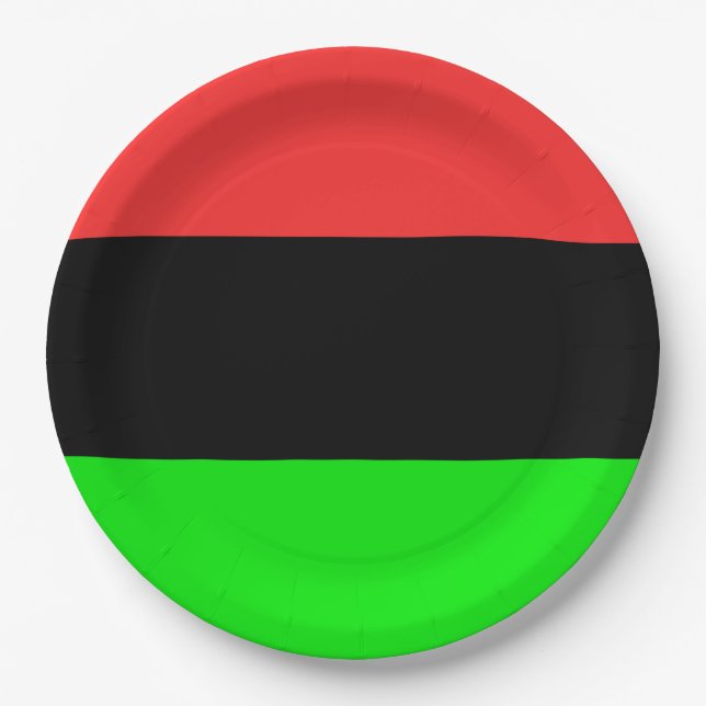 Prato De Papel Bandeira da Diáspora Afro-Americana  (Frente)