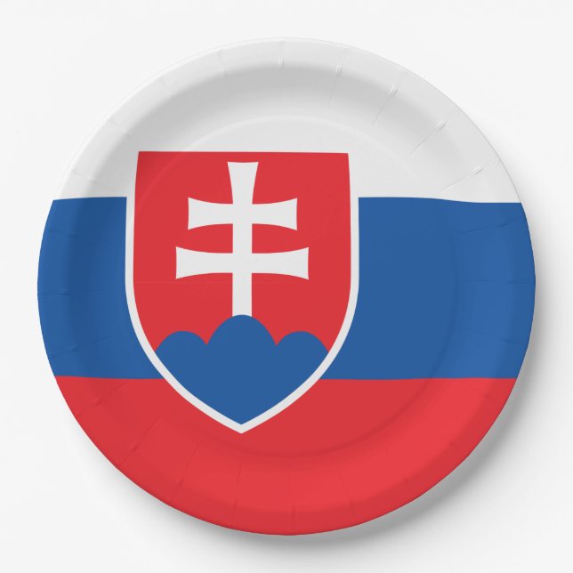 Prato De Papel Bandeira da Eslováquia (Frente)