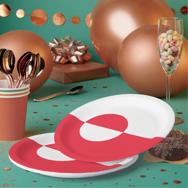 Prato De Papel Bandeira da Gronelândia (Múltiplo)