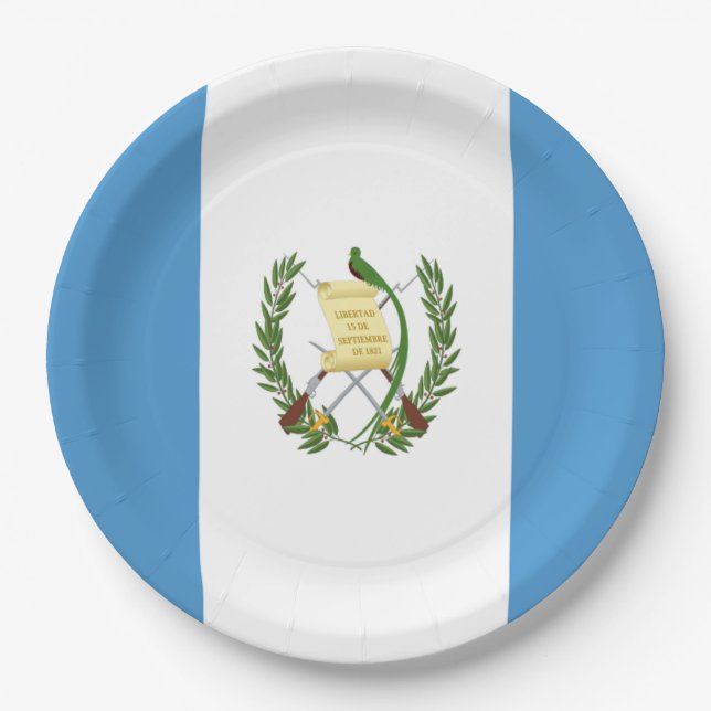 Prato De Papel Bandeira da Guatemala (Frente)