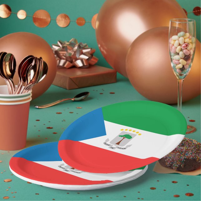 Prato De Papel Bandeira da Guiné Equatorial (Múltiplo)