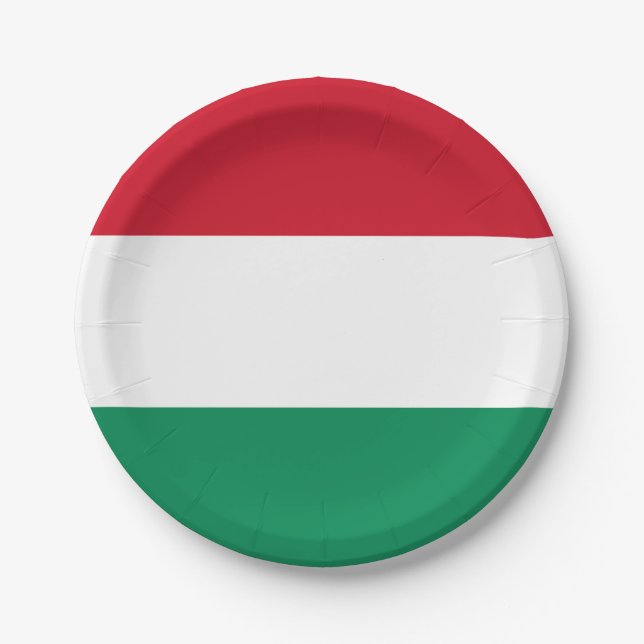 Prato De Papel Bandeira da Hungria (Húngaro) (Frente)