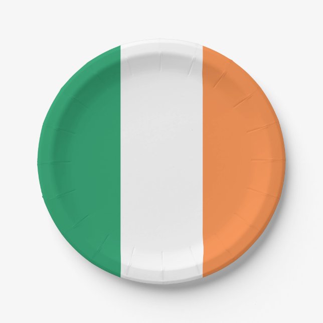 Prato De Papel Bandeira da Irlanda (Frente)