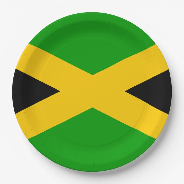 Prato De Papel Bandeira da Jamaica (Frente)