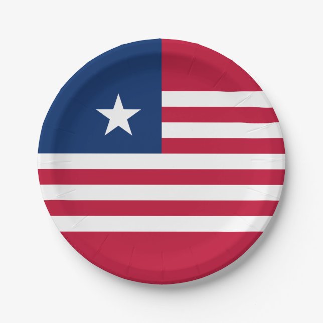 Prato De Papel Bandeira da Libéria (Frente)