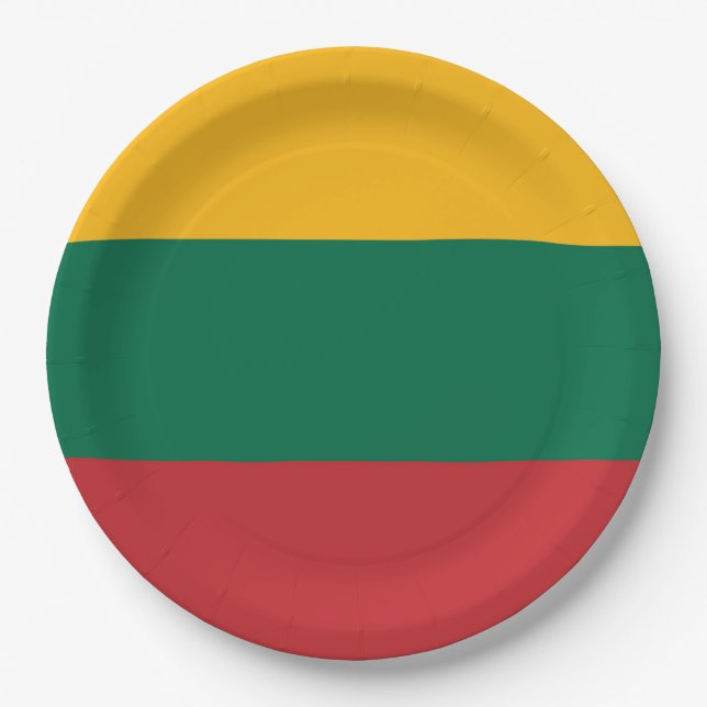 Prato De Papel Bandeira da Lituânia (Frente)