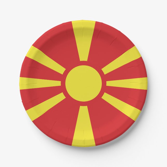 Prato De Papel Bandeira da Macedônia do Norte (Frente)