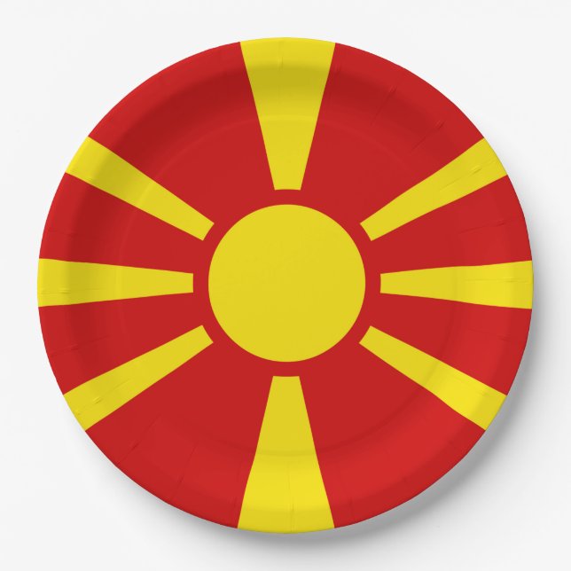 Prato De Papel Bandeira da Macedônia do Norte (Frente)