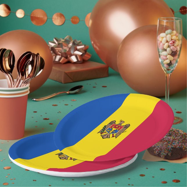 Prato De Papel Bandeira da Moldávia (Múltiplo)