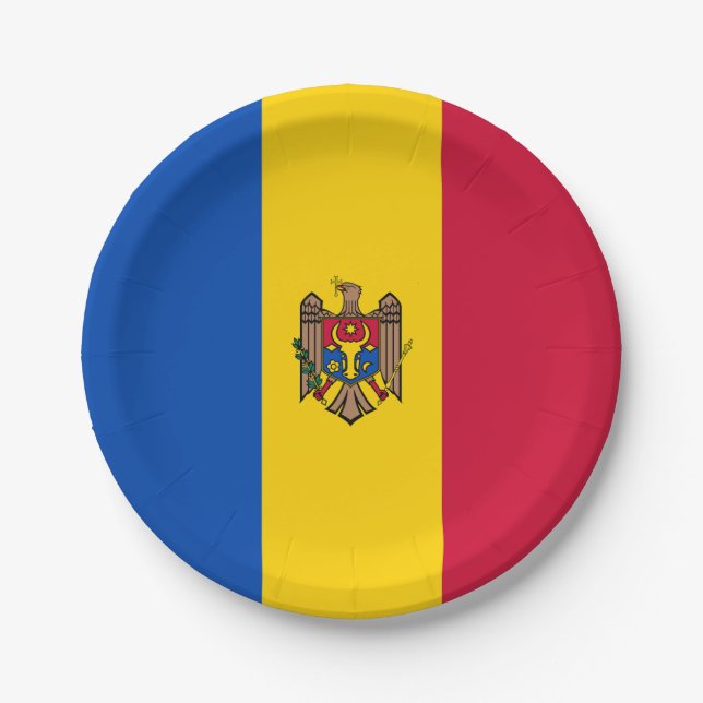 Prato De Papel Bandeira da Moldávia (Frente)