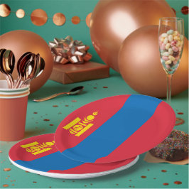 Prato De Papel Bandeira da Mongólia