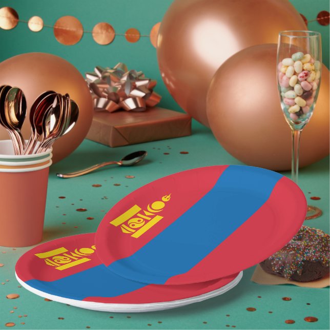 Prato De Papel Bandeira da Mongólia (Múltiplo)