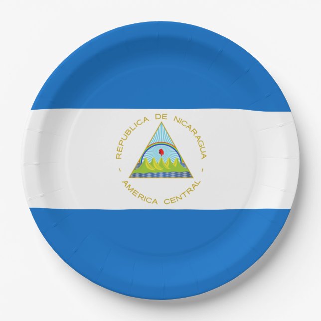 Prato De Papel Bandeira da Nicarágua (Frente)