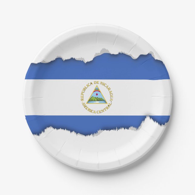 Prato De Papel Bandeira da Nicarágua (Frente)