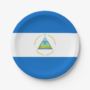 Prato De Papel Bandeira da Nicarágua