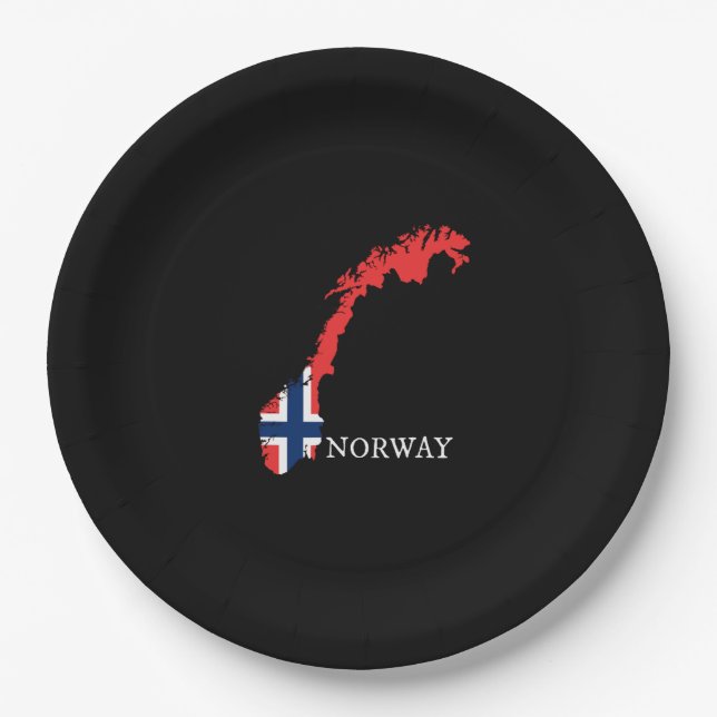 Prato De Papel Bandeira da Noruega (Frente)