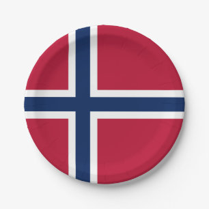 Prato De Papel Bandeira da Noruega