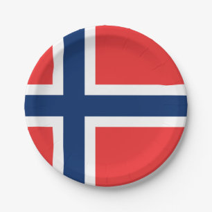 Prato De Papel Bandeira da Noruega