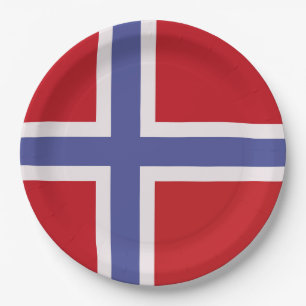 Prato De Papel Bandeira da Noruega