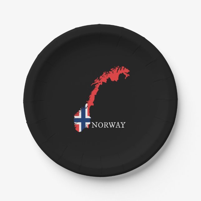 Prato De Papel Bandeira da Noruega (Frente)