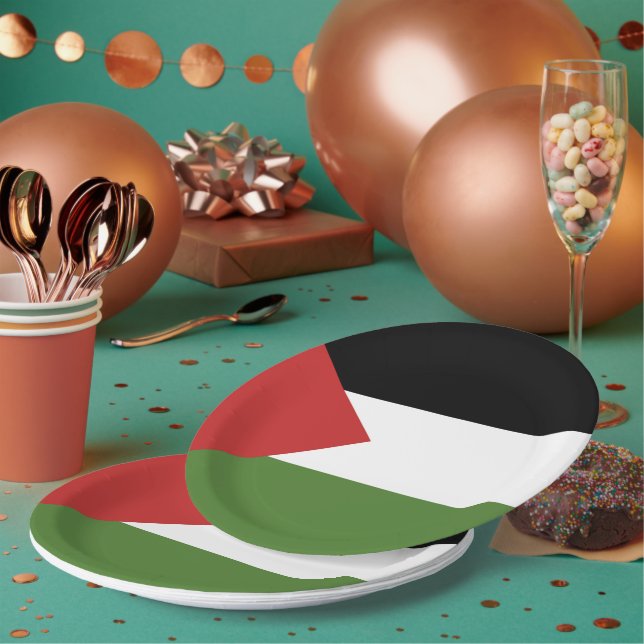 Prato De Papel bandeira da Palestina (Múltiplo)