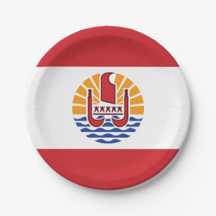 Prato De Papel Bandeira da Polinésia Francesa
