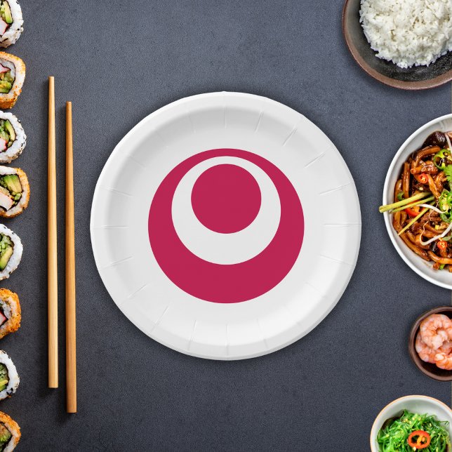 Prato De Papel Bandeira da Prefeitura de Okinawa, Japão (Criador carregado)