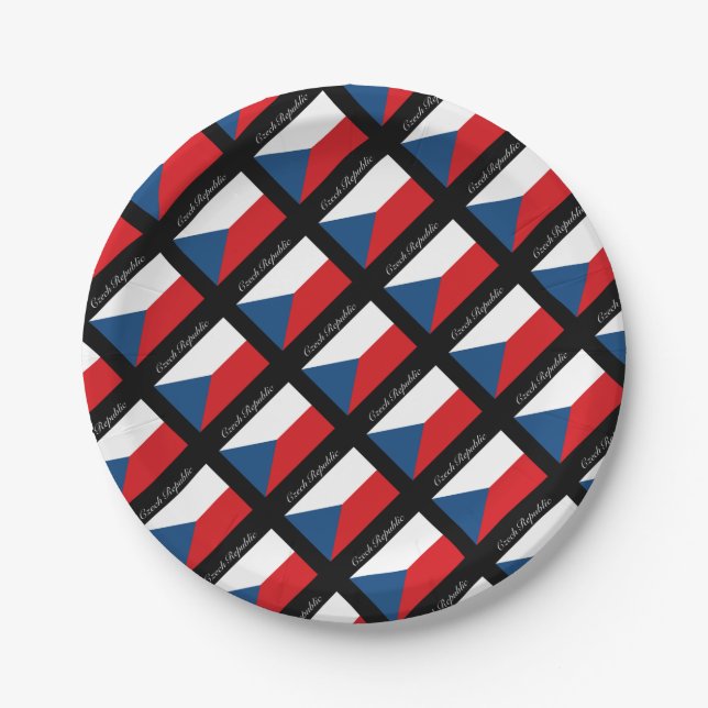 Prato De Papel Bandeira da República Checa - República Checa (Frente)