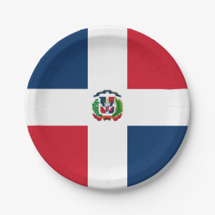 Prato De Papel Bandeira da República Dominicana