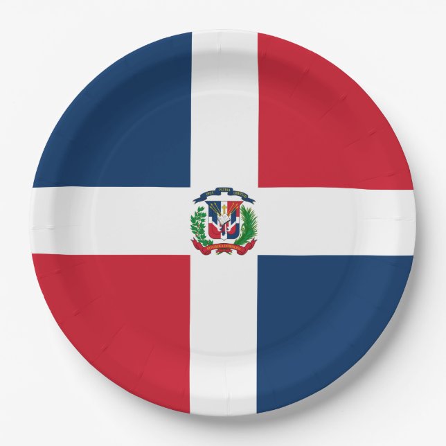 Prato De Papel Bandeira da República Dominicana (Frente)