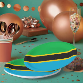 Prato De Papel Bandeira da Tanzânia